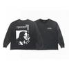 Unisex Oversized Hoodie With Distressed Washed Print Streetwear Cotton Sweatshirt Fall