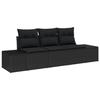 VidaXL Ensemble de Canapé de Jardin 3 Pièces avec Coussins Noir Poly Rotin 3355592