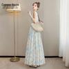 Women's Summer Floral A-Line Sleeveless Maxi Dress