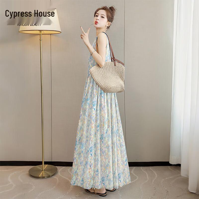 Women s Summer Floral A-Line Sleeveless Maxi Dress XL