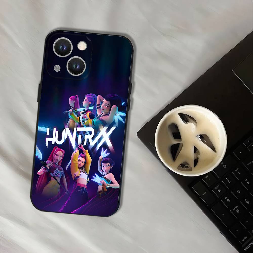 D-Demon H-Hunters-S KPop Phone Case For iPhone 16,15,14,13,12,11,Pro,XS,Max,XR,Plus,E,SE4,Mini Black Soft Cover