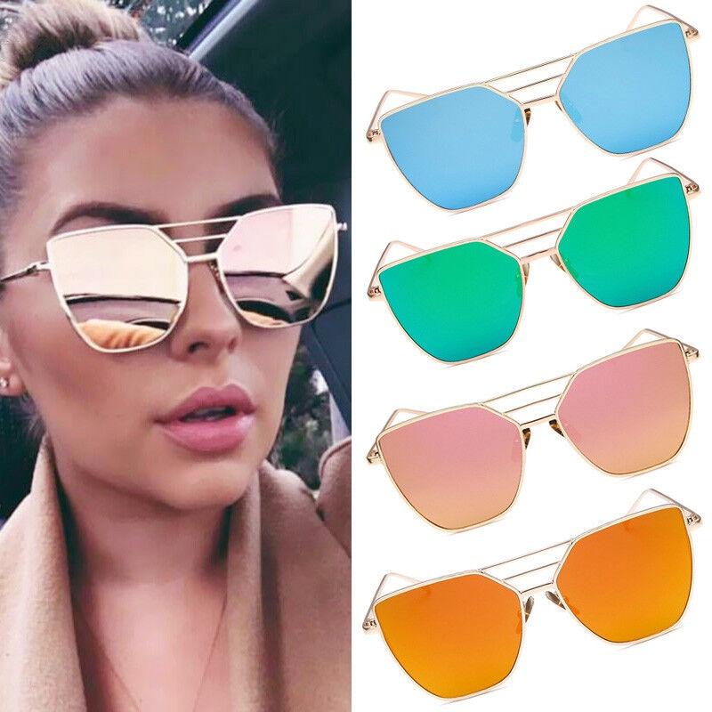 Elegant Fashion Women Aviator Mirror Lens Sunglasses In A Timeless Steampunk Style