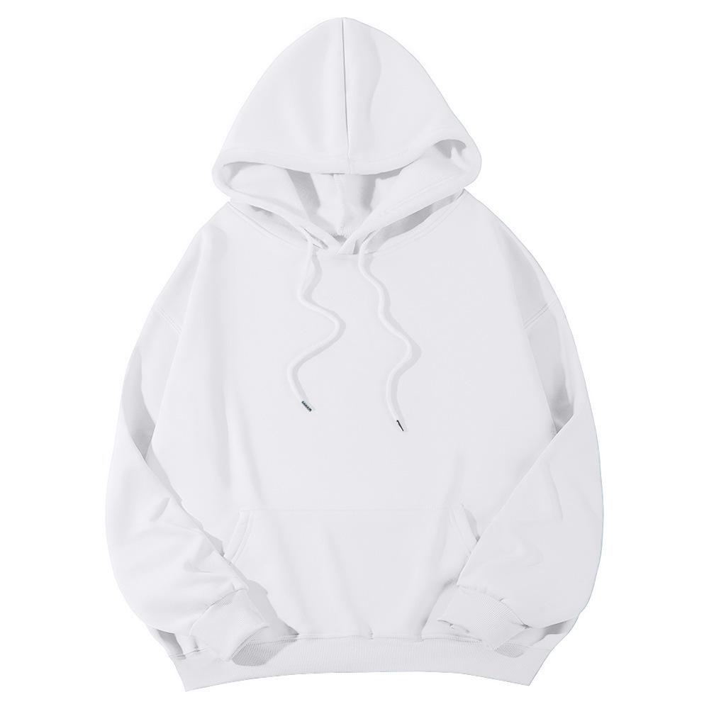 Unisex Loose Fit Polyester Hooded Sweatshirt - Heavyweight, Drop Shoulder, Spring/Autumn