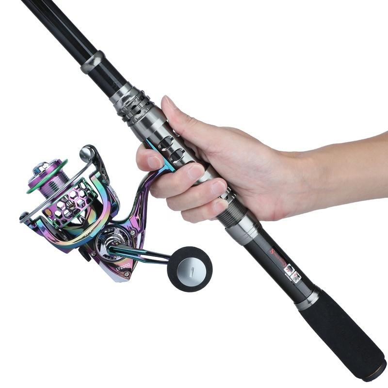 SOUGAYILANG Spinning Fishing Rod and Reel Combos, Portable Telescopic Fishing Pole Spinning Reels for Travel Saltwater Freshwater Fishing