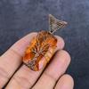 Natural Citrine Gemstone Handmade Copper Wire Wrap Jewelry Pendant 2.17" Q1b89