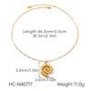 18k Gold Threaded Hoop Pendant Necklace, Light Luxury High-end Jewelry, Titanium Steel Earrings, Non-fading Accessories