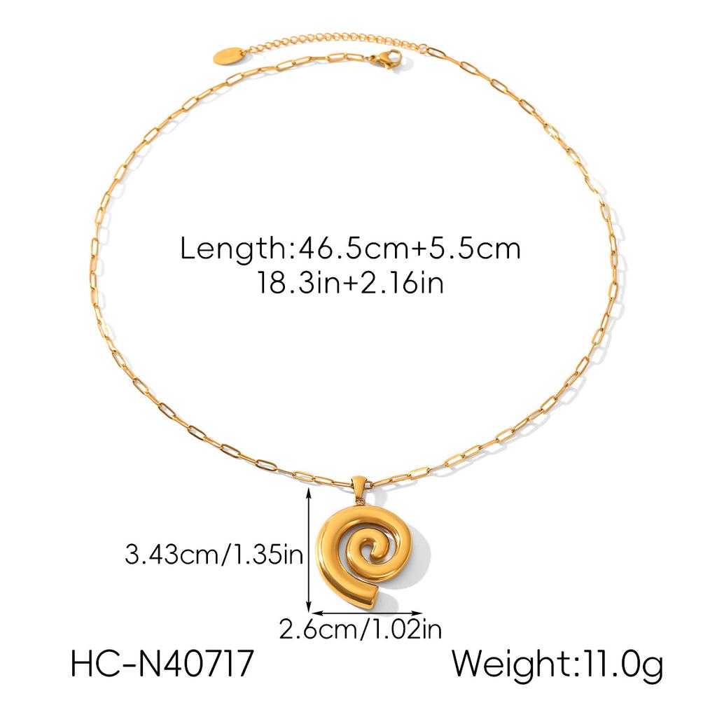 18k Gold Threaded Hoop Pendant Necklace, Light Luxury High-end Jewelry, Titanium Steel Earrings, Non-fading Accessories