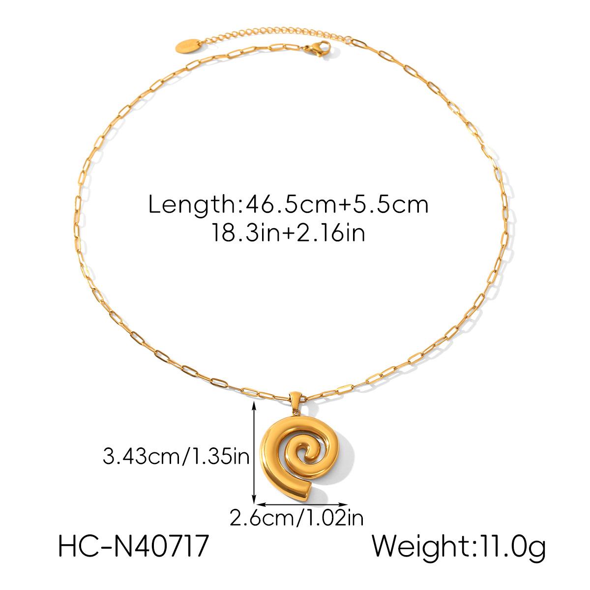 

18k Gold Threaded Hoop Pendant Necklace, Light Luxury High-end Jewelry, Titanium Steel Earrings, Non-fading Accessories