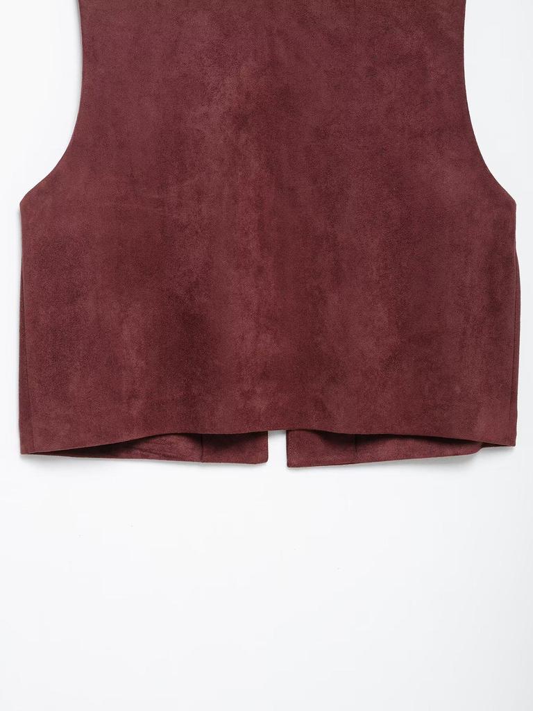 Spring 2025 Women's European & American Style Embroidered Suede Vest