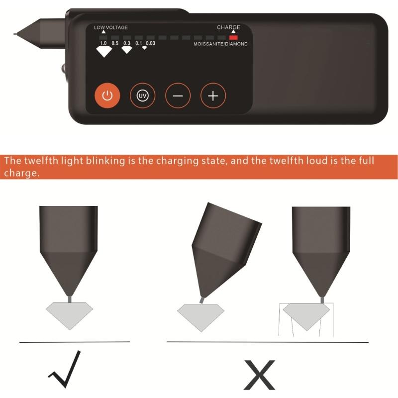 Penna Tester Diamanti Pratica Strumento di Test per Gioielli Indicatore LED Tester Perfetta per la Verifica Rapida e Sicura dei Diamanti