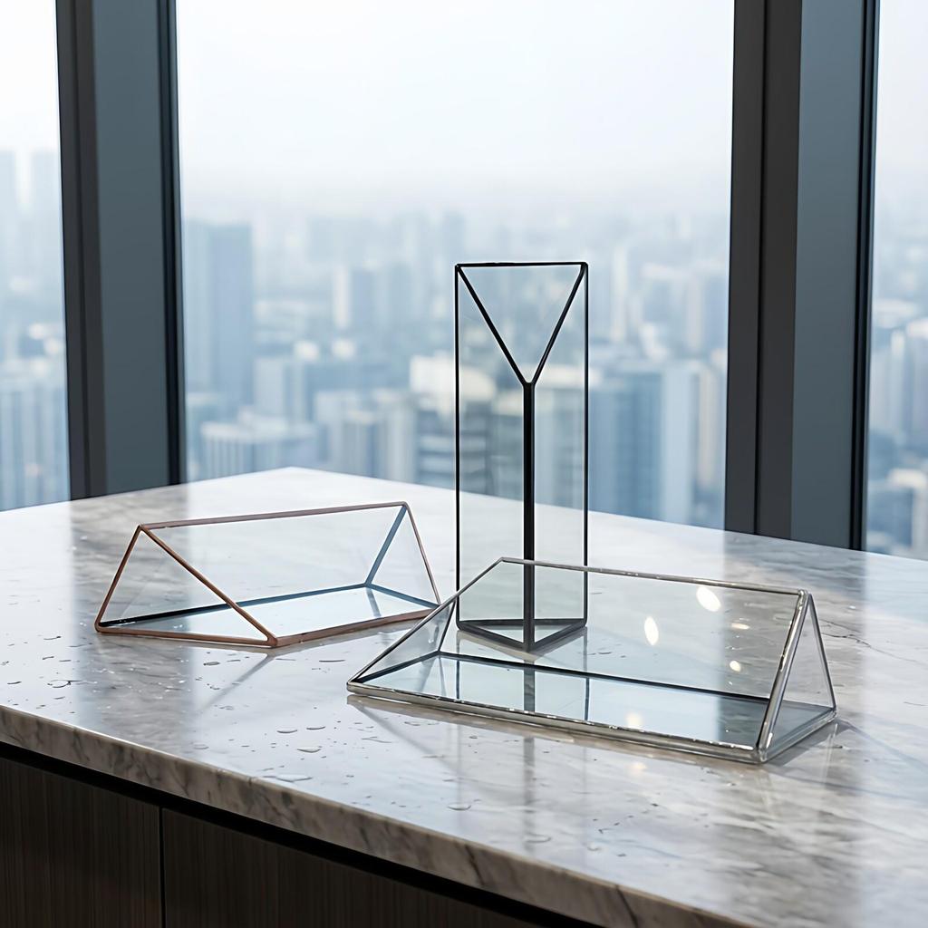 Nordic Geometric Glass Flower Vase for Home Decor