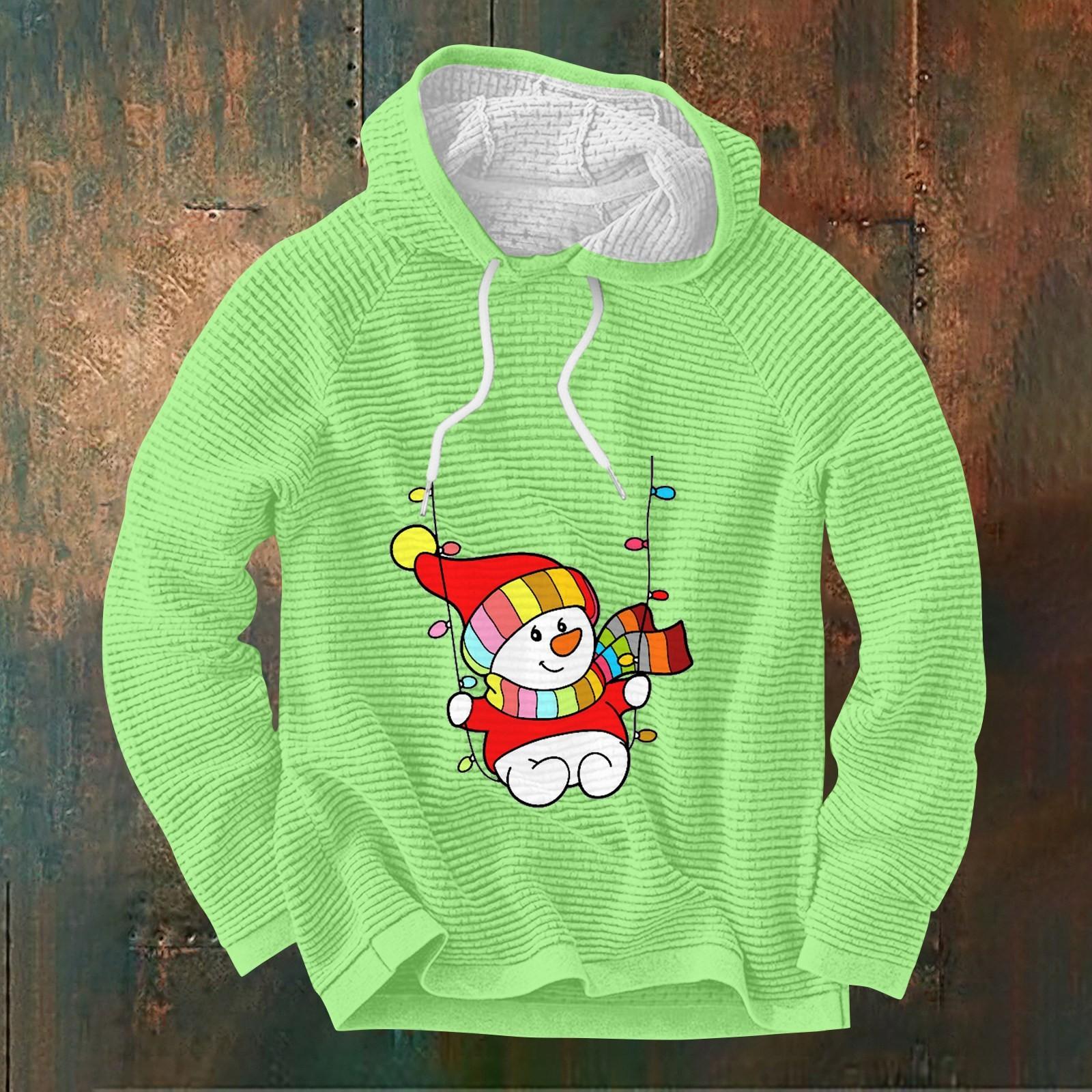 Мужской повседневный и модный свитер с длинными рукавами и капюшоном M белый — фото 5