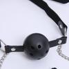 Erotic Toy PU Leather Mouth Gag Ball Oral Sex with Chain Clip Breast Nipple Clamps Bondage Harness Sex Toys Adult Games