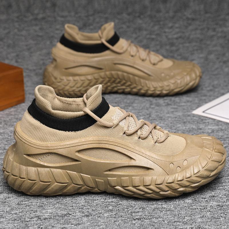 Men's Shoes Spring and Summer Fly-woven Breathable Running Shoes Outdoor Daily Thick-soled Lightweight Sports Shoes