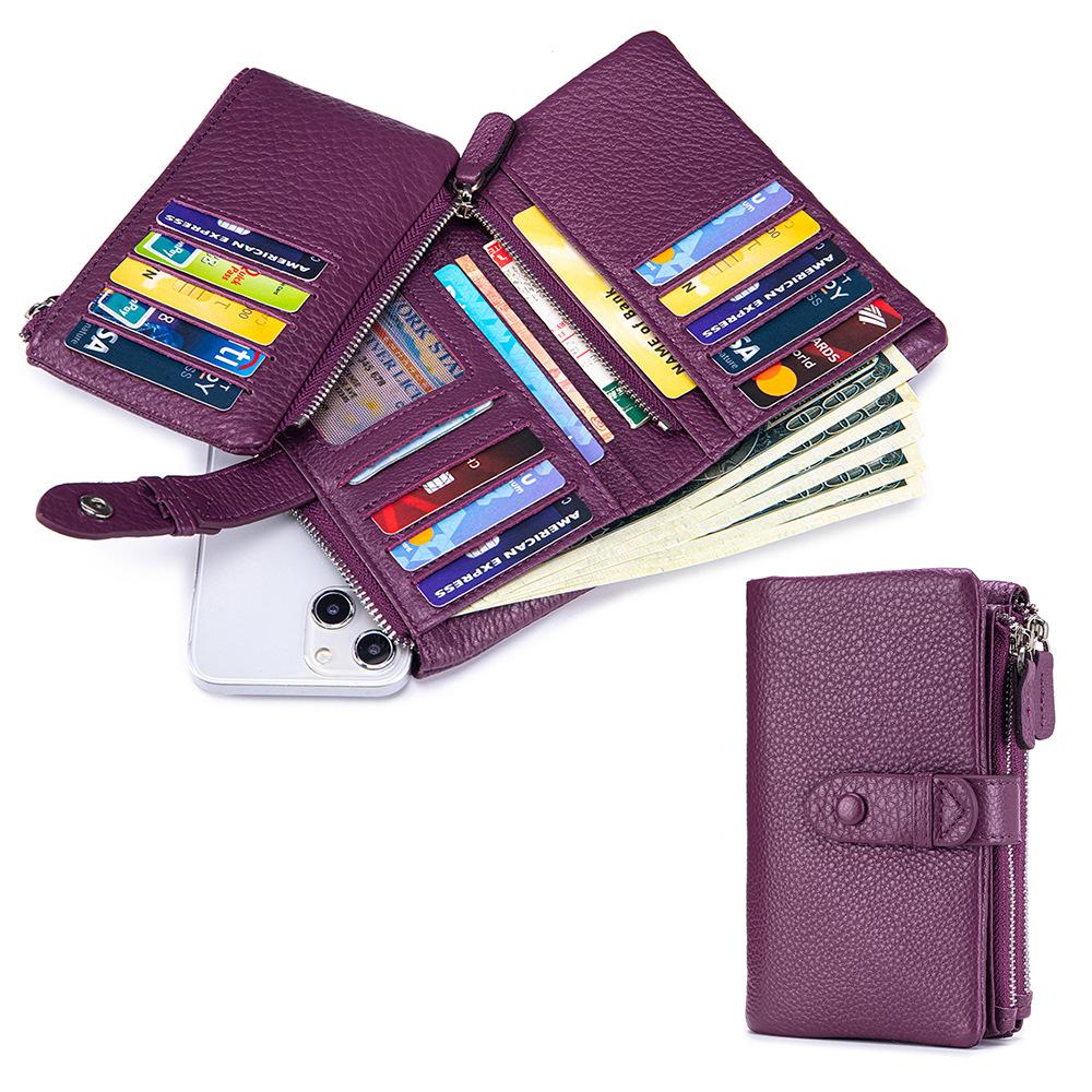 New Soft Leather High-end Women's Short Wallet Large Capacity Fashionable Folding Small Wallet Detachable Card Bag