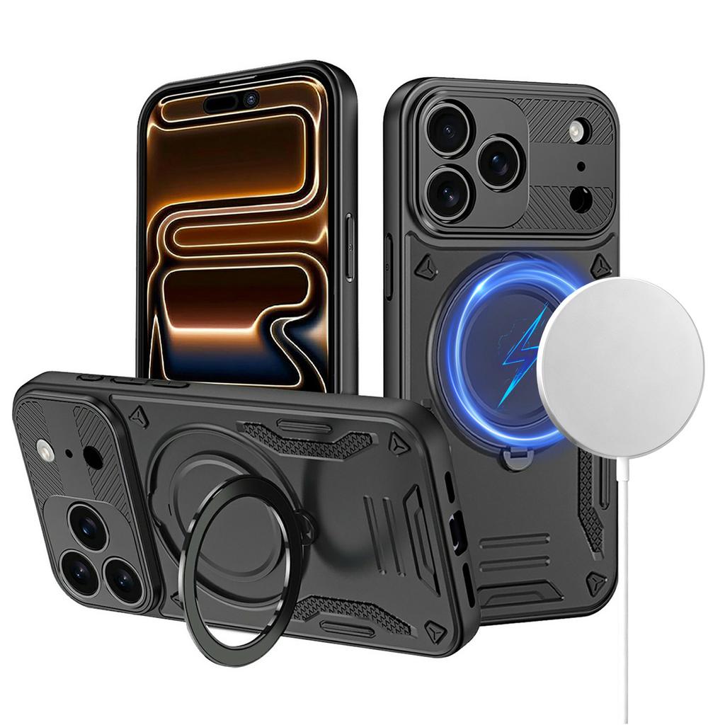 For iPhone 17 Pro Max Case Compatible with MagSafe Shockproof TPU + PC Phone Back Cover with Kickstand