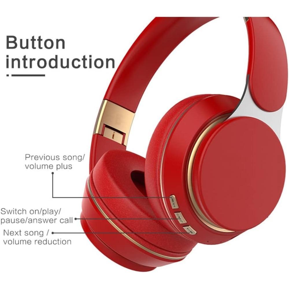 Auricolari Wireless Bluetooth 5.0, Auricolari Pieghevoli Stereo Lossless con Microfono, Slot FM, SD/TF, Cancellazione Attiva del Rumore, Durata Riproduzione di 20 Ore