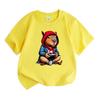 Kids Boys Girls 100% Cotton Crew Neck Short Sleeve T-Shirt, Funny Capybara Gamer Pattern Casual Soft Breathable Tee For Game Lovers Children Daily Wea