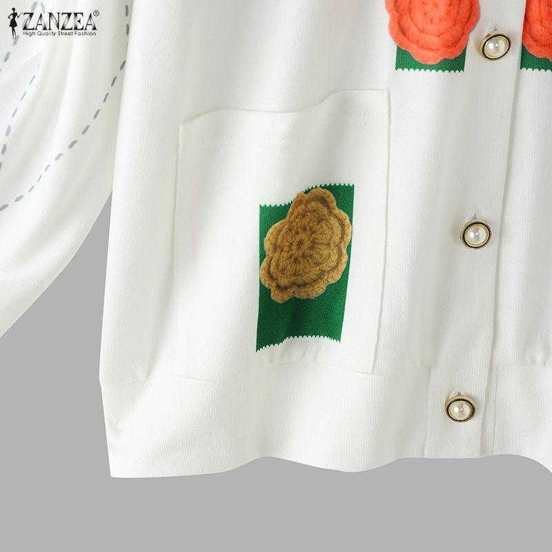 ZANZEA Women Turn Down Collar Long Sleeve Patchwork Blouse