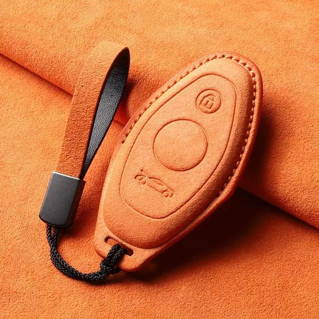 Noreyvis Suede Leather Key Fob Cover Key Case Holder Protector Shell for McLaren 720S