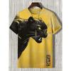 Men's Animal Funny Cat 3D Printed T-shirts Short Sleeve O-Neck Summer Casual T-shirts