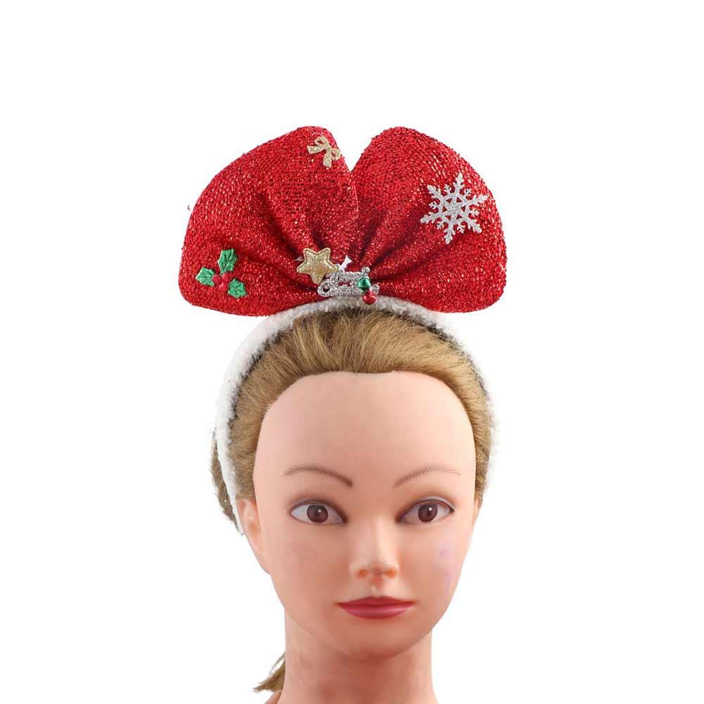 Plush Christmas Hairband Non-slip Christmas Headband Trendy Bowknot Hair Hoop  Kids