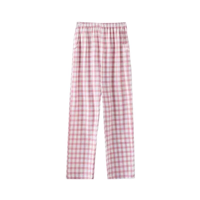 Langsha Women's Plaid Cotton Lounge Pants