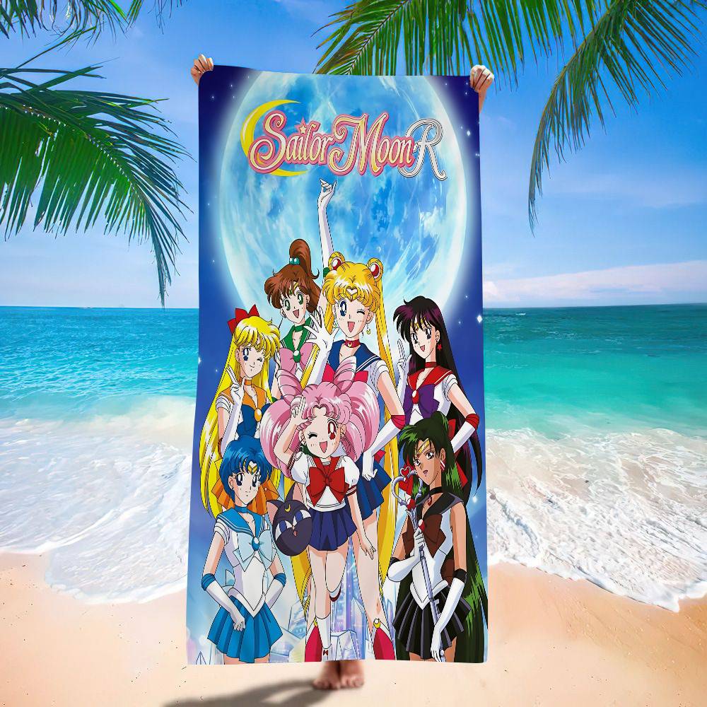 Lovely S-Sailor M-Moon Microfiber Beach Towel Absorbent Quick Dry Soft Yoga Swimming Resort Mountain Climbing Towel