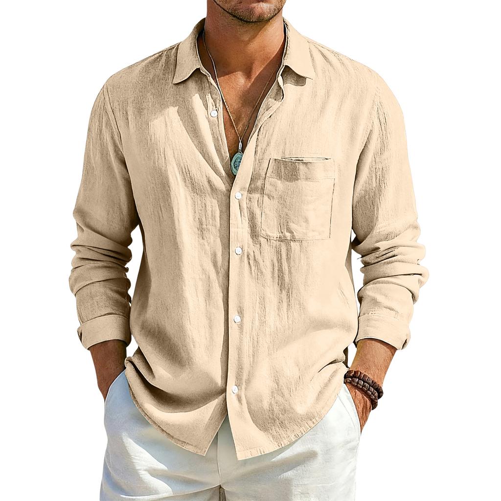 Men's Casual Outdoor Collared Corduroy Long-Sleeve Shirt