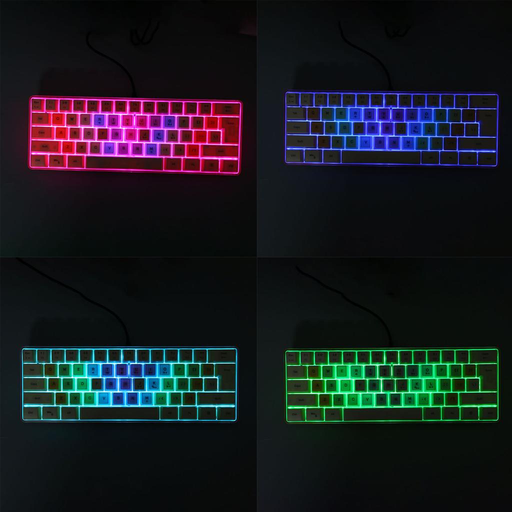 61 Keys Mechanical Keyboard RGB Backlight Colorful Keycaps Wired Mechanical Keyboard for Gaming Work