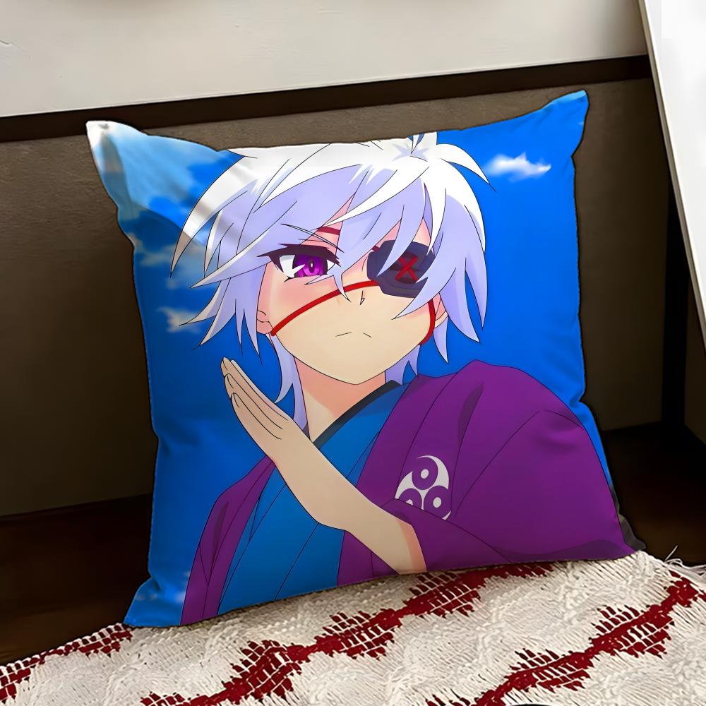 Anime YYuragisou No Yuunasan Cushion Cover Reversible Soft Durable Pillow Cover Home  Car MultiScene Use for Daily Comfort