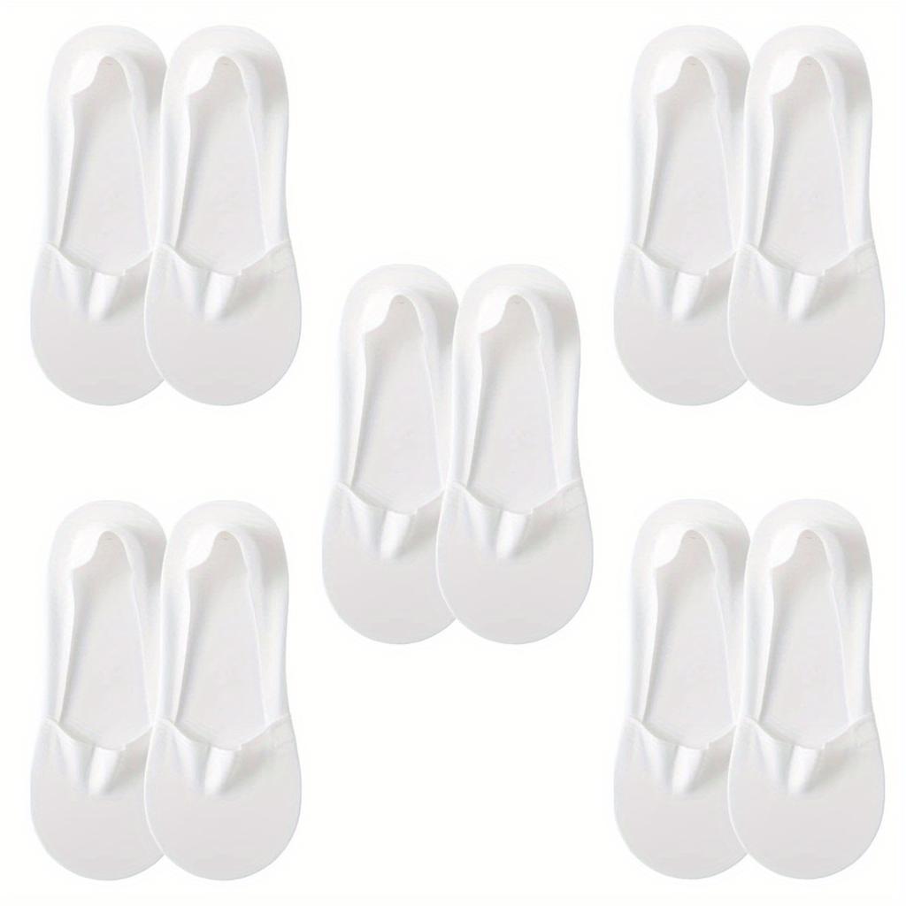 Womens No-Show Socks 5-8 Pairs - Anti-Slip Low Cut Liners for Flats & Boat Shoes, Breathable & Invisible Footies