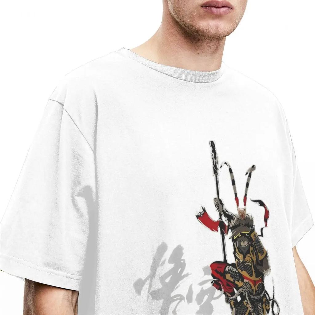 Black Myth Wukong Monkey King (6) T-Shirt Hip Hop T Shirts Short Sleeve Y2K Basic Tops Summer Cotton O-Neck Oversize Clothes