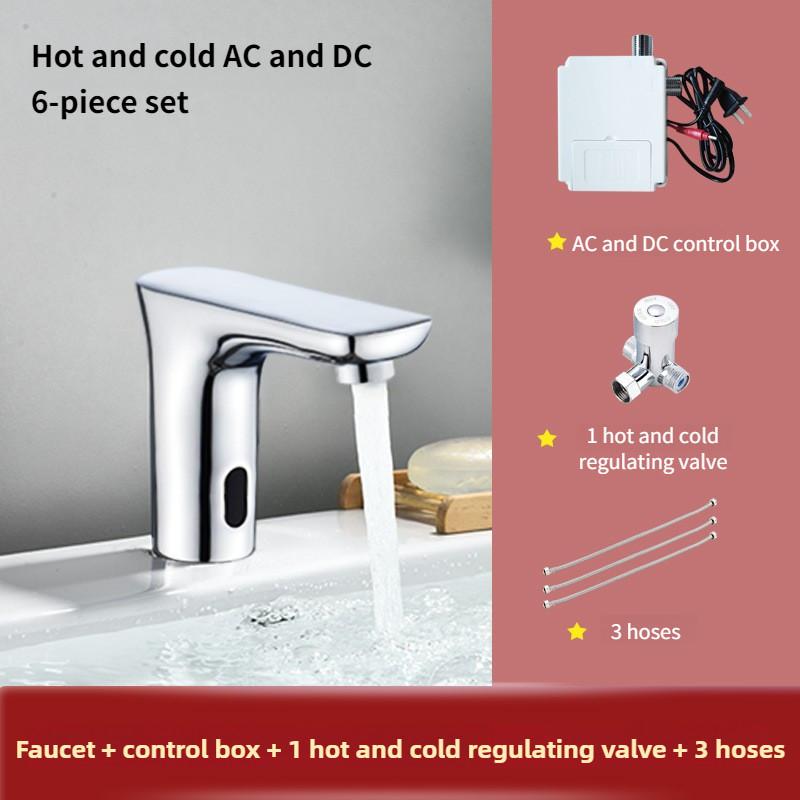 Baterie Inteligentă Monocomandă cu Senzori de Cald și Rece, Complet din Cupru, Baterie de Apă cu Senzori Infraroșu Automati, Baterie pentru Lavabo de Baie