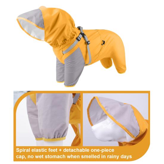 Haustier Regenmantel mit Kapuze Hunde Regenjacke Doppellagig Wasserdicht Poncho Outdoor Regenbekleidung