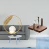 Crystal Ball Sculpture Metal Figurine Desk Ornament Statue Stand Tissue Dispenser Wood Base