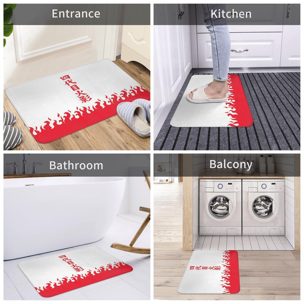 Narutos Akatsuki Sasuke Uchiha Anime Floor Door Kitchen Bath Mats Anti-Slip Indoor  Doormat Toilet Entrance Carpet Rug