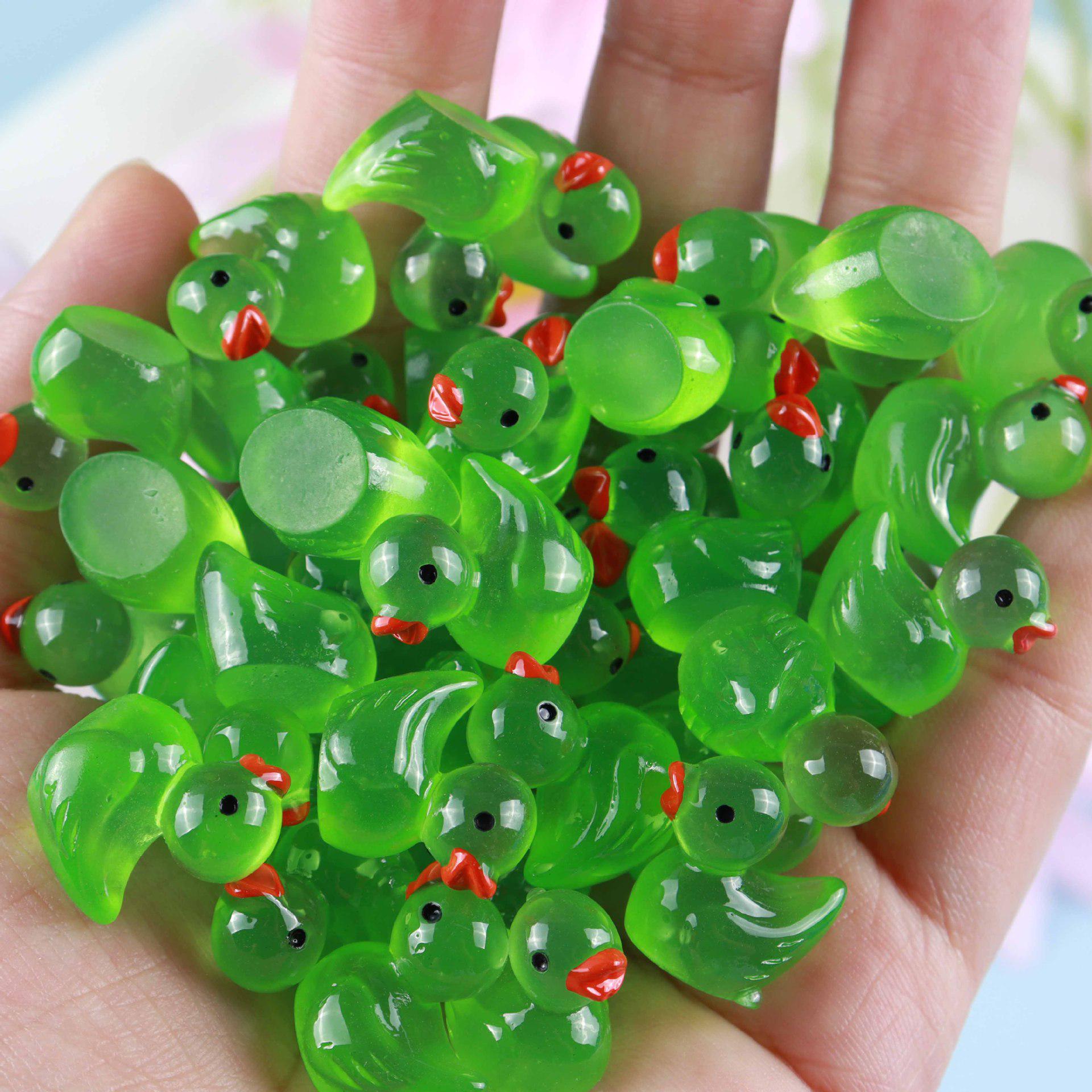 

Світний жовтий каченя-підвіска - Мила мікроландшафтна прикраса та шпилька для волосся