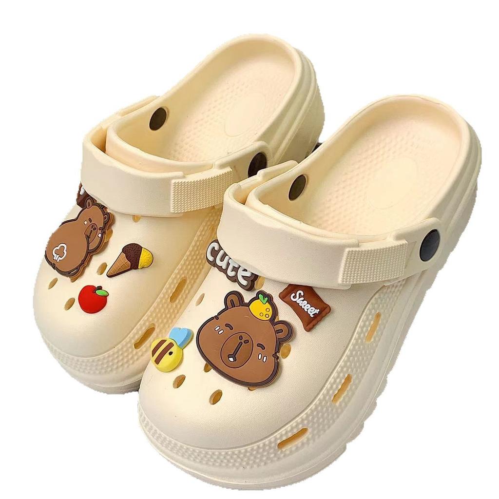 Hole shoes women's platform candy kapi bear accessories girl comfortable casual summer wear hole shoes