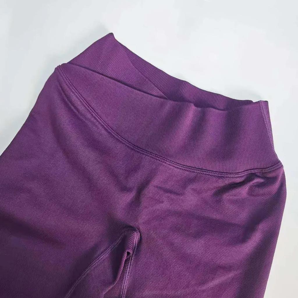 Seamless Cross-Waist Athletic Leggings for Women - Wide-Leg Yoga Gym Pants - Relaxed Workout Athletic Pants
