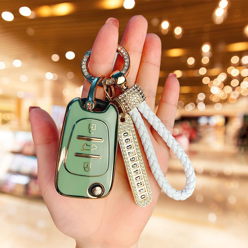 Applicable To Modern Langdong Car Key Cover Lead Picture Sonata 9 Tucson Bag Buckle Case Ix25/35 Rena Men and Women