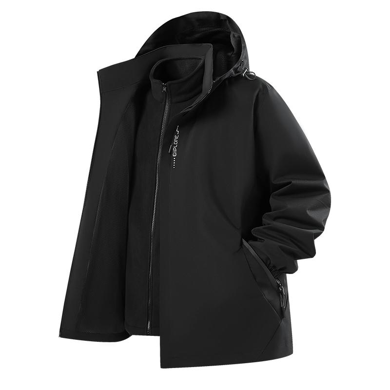 Outdoor Assault Suit for Men In Autumn and Winter, Detachable, Windproof, Outdoor with Thick Fleece Jacket, Hiking Suit