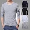 Herren Rundhals Langarm Übergröße Lässig Langarm-T-Shirt Pullover Unterteil Langarm