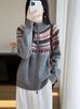 Women's Retro Zipper Wool Cardigan - Stylish Jacquard Knit for Autumn/Winter