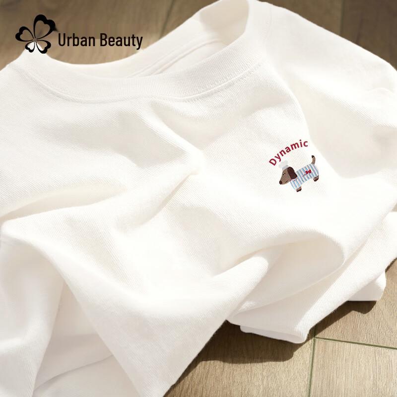 Dushi Liren Women s Puppy Patch Short Sleeve T-Shirt XL