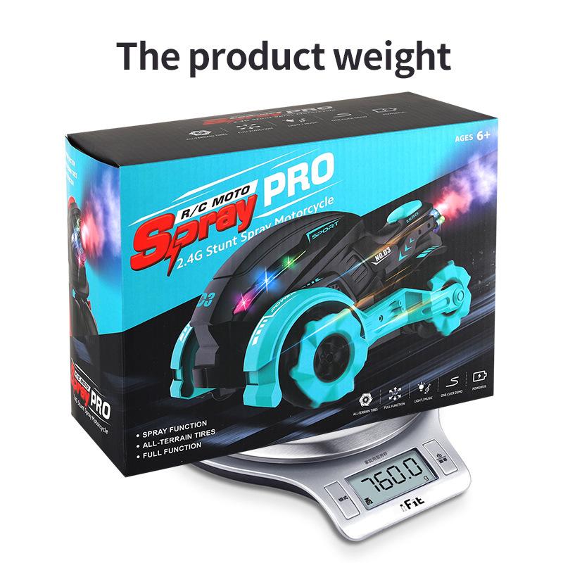 

Детский трюковой мотоцикл-спрей, высокоскоростной дрифт, вращающаяся боковая линия, зарядка через USB, внедорожный автомобиль с дистанционным управлением 2 RC синий