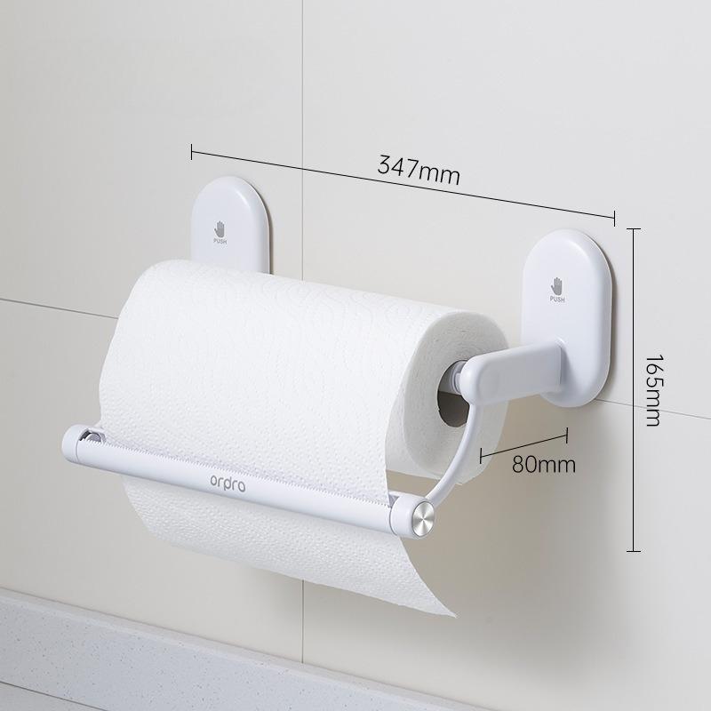 Kitchen Paper Towel Holder Suction Cup Type Plastic Film Fresh Bag Storage Rack Kitchen Adhesive Dispenser Roll Paper Hanger белый 2540₽