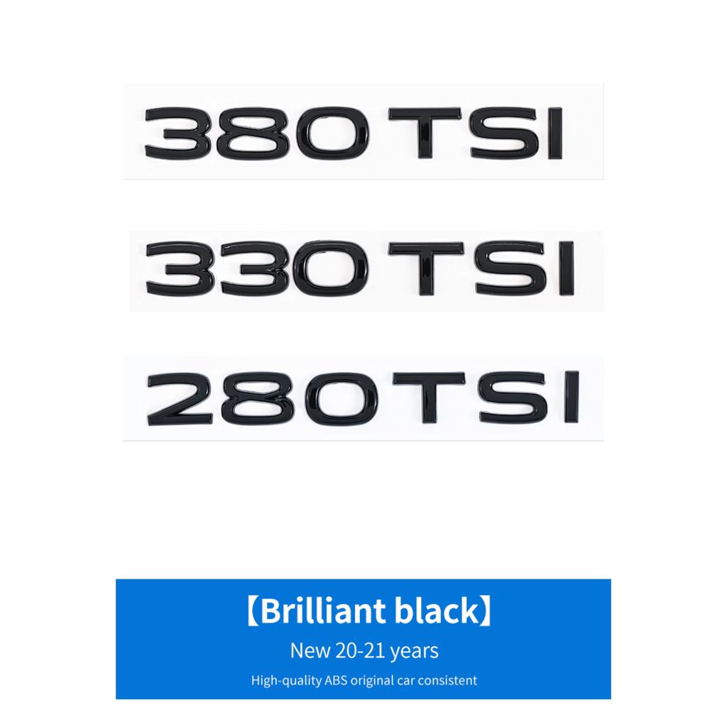 New ABS Letters Emblem 280TSI 330TSI 380TSI Rear Trunk Badge Sticker for VW volkswagen GOLF Series Car Styling Decoration NG5