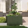 VidaXL Olive Green Planter 120x80x80 Cm Steel, Flower Pot, Plant Stand, Raised Bed, Planter Stand, Trough 860790