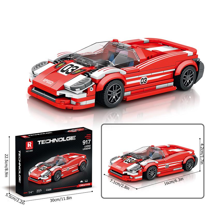 Non-Toxic Creative Ideas City Famous Racing Vehicle Model Building Blocks Moc Sports Car Assembly Bricks Kids Toys For Children Birthday Gifts